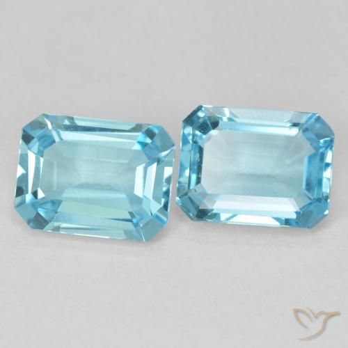 Pedras preciosas de Topázio céu azul claro natural de 3.32 ct, Corte Octógono / Esmeralda, VVS-VS