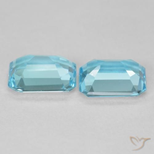 Pedras preciosas de Topázio céu azul claro natural de 3.32 ct, Corte Octógono / Esmeralda, VVS-VS