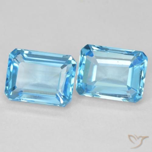 Pedras preciosas de Topázio Azul Suíço natural de 4.00 ct, Corte Octógono / Esmeralda, VVS
