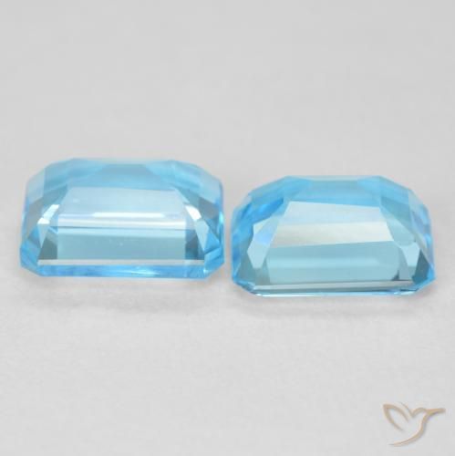 Pedras preciosas de Topázio Azul Suíço natural de 4.00 ct, Corte Octógono / Esmeralda, VVS