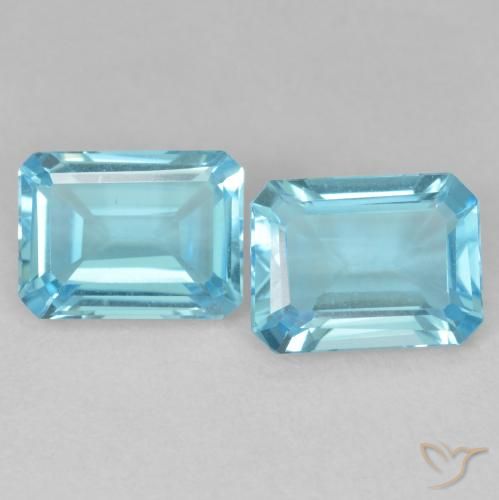 3.60ctw Natural Azul claro Topázio, Corte Esmeralda, VVS