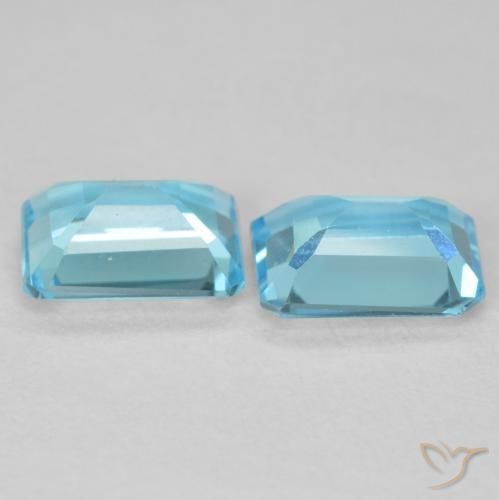 Pedras preciosas de Topázio Azul claro natural de 3.60 ct, Corte Octógono / Esmeralda, VVS