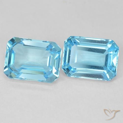 Pedras preciosas de Topázio Azul Suíço natural de 4.05 ct, Corte Octógono / Esmeralda, VVS
