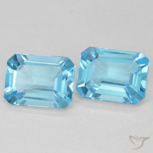Pedras preciosas de Topázio Azul Suíço natural de 3.62 ct, Corte Octógono / Esmeralda, VVS