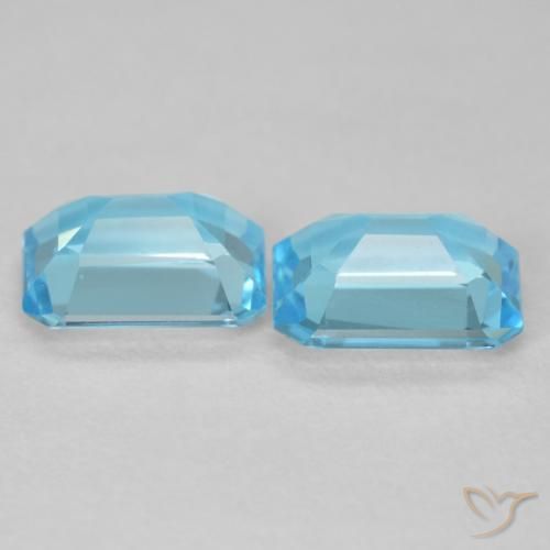 Pedras preciosas de Topázio Azul Suíço natural de 3.62 ct, Corte Octógono / Esmeralda, VVS