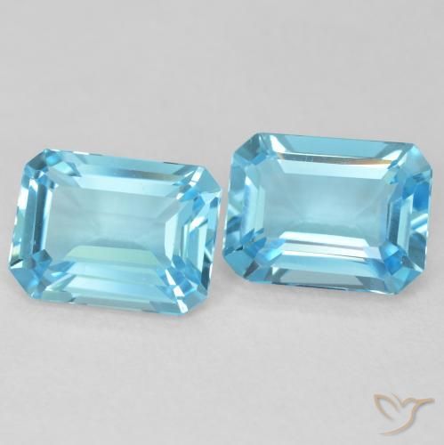 Pedras preciosas de Topázio Azul Suíço natural de 3.66 ct, Corte Octógono / Esmeralda, VVS