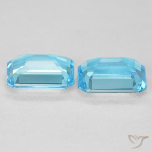 Pedras preciosas de Topázio Azul Suíço natural de 3.66 ct, Corte Octógono / Esmeralda, VVS