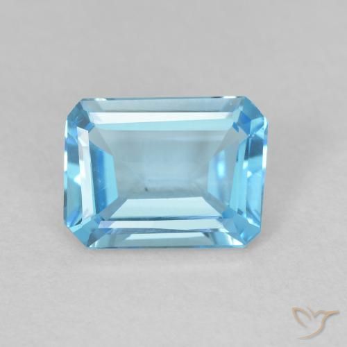 1.62ct Natural Azul Suíço Topázio, Corte Esmeralda, VVS