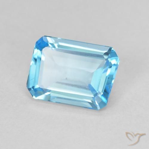Topázio Azul Suíço Natural 1.62ct, Corte Octógono / Esmeralda, VVS