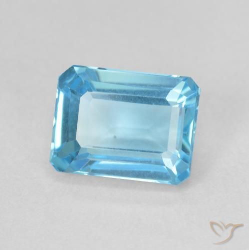 Topázio Azul Suíço Natural 2.23ct, Corte Octógono / Esmeralda, VVS