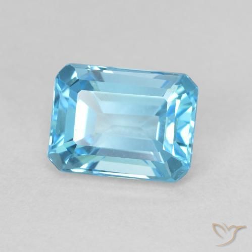 Topázio Azul Suíço Natural 2.20ct, Corte Octógono / Esmeralda, VVS