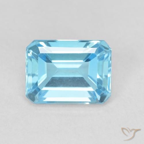 2.17ct Natural Azul Suíço Topázio, Corte Esmeralda, VVS