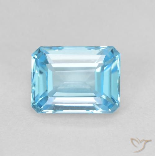 2.04ct Natural Azul Suíço Topázio, Corte Esmeralda, VVS