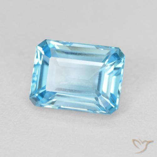 Topázio Azul Suíço Natural 2.04ct, Corte Octógono / Esmeralda, VVS