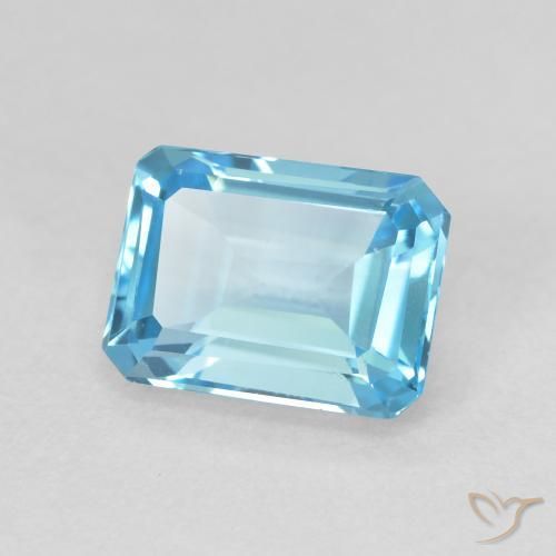 Topázio Azul Suíço Natural 2.06ct, Corte Octógono / Esmeralda, VVS