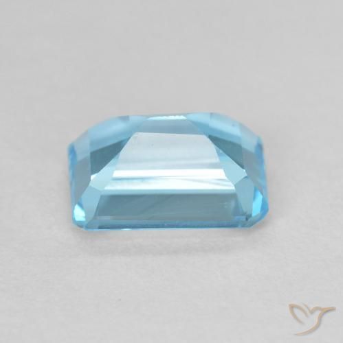 Topázio Azul Suíço Natural 2.06ct, Corte Octógono / Esmeralda, VVS