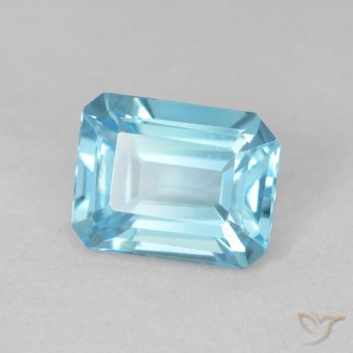 Topázio Azul Suíço Natural 1.89ct, Corte Octógono / Esmeralda, VVS