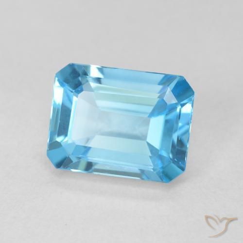 Topázio Azul Suíço Natural 2.01ct, Corte Octógono / Esmeralda, Translúcido