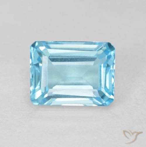 2.35ct Natural Azul Suíço Topázio, Corte Esmeralda, VVS-VS