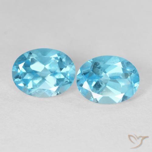 4.90ctw Natural Céu azul Topázio, oval, VVS-VS