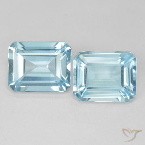 7.33ctw Natural Céu azul Topázio, Corte Esmeralda, VVS-VS