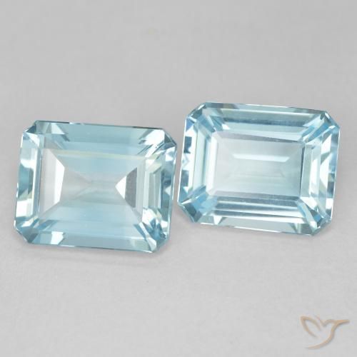 Pedras preciosas de Topázio Céu azul natural de 7.33 ct, Corte Octógono / Esmeralda, VVS-VS