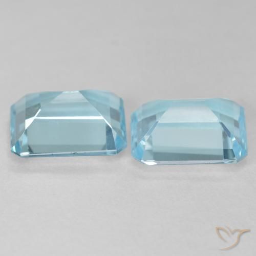 Pedras preciosas de Topázio Céu azul natural de 7.33 ct, Corte Octógono / Esmeralda, VVS-VS