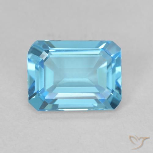 1.74ct Natural Azul Suíço Topázio, Corte Esmeralda, VVS