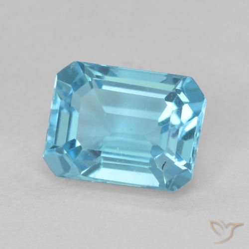 Topázio Azul Suíço Natural 2.19ct, Corte Octógono / Esmeralda, VVS