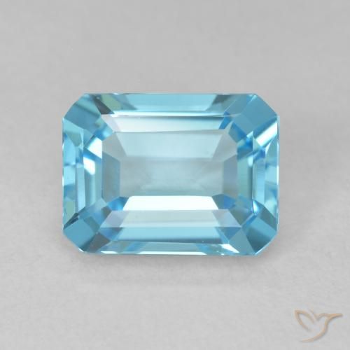 1.93ct Natural Azul Suíço Topázio, Corte Esmeralda, VVS