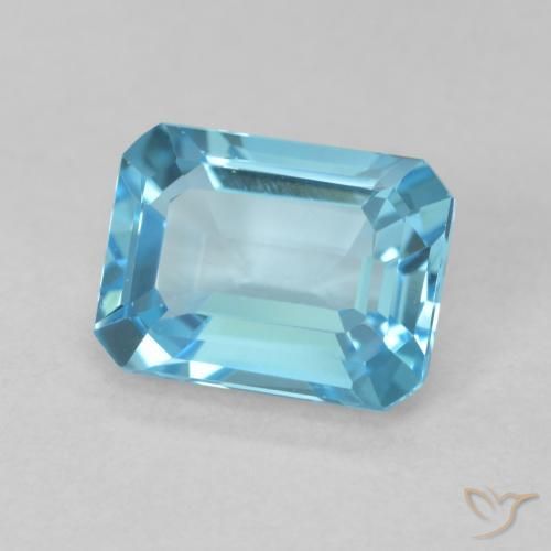 Topázio Azul Suíço Natural 1.93ct, Corte Octógono / Esmeralda, VVS