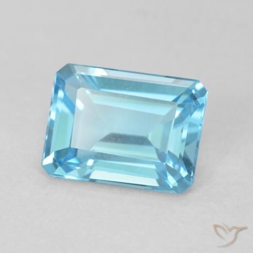 1.81ct Natural Azul Suíço Topázio, Corte Esmeralda, VVS