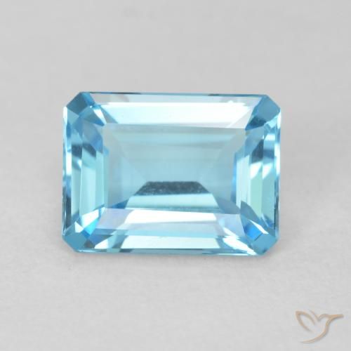 Topázio Azul Suíço Natural 1.81ct, Corte Octógono / Esmeralda, VVS