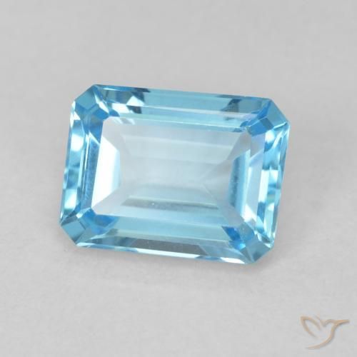 Topázio Azul Suíço Natural 1.77ct, Corte Octógono / Esmeralda, VVS