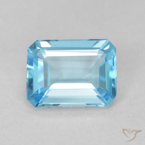 1.75ct Natural Azul Suíço Topázio, Corte Esmeralda, VVS