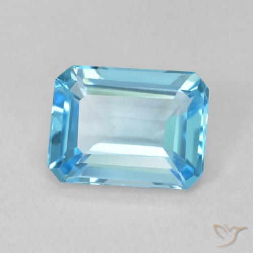 Topázio Azul Suíço Natural 1.75ct, Corte Octógono / Esmeralda, VVS