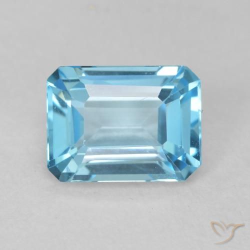 1.91ct Natural Azul Suíço Topázio, Corte Esmeralda, VVS