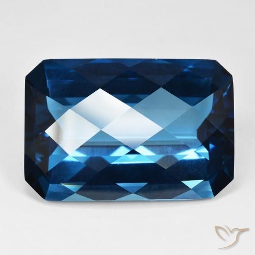 125.41ct Natural Londres Azul Topázio, Corte Esmeralda, VVS