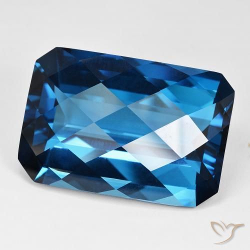 Topázio Londres Azul Natural 125.41ct, Corte Octógono / Esmeralda, VVS