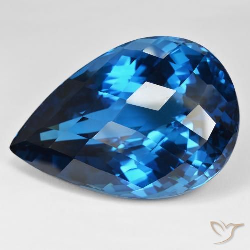 215.16ct Natural Londres Azul Topázio, Formato de pêra, VVS