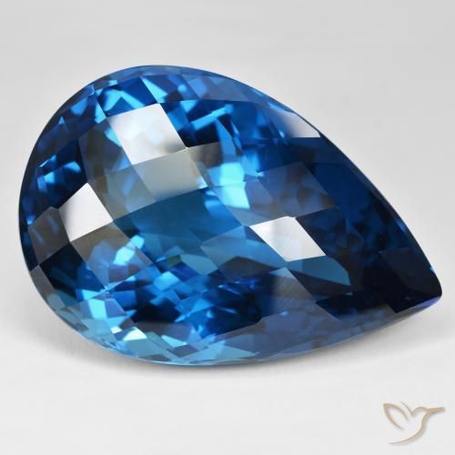 Topázio Londres Azul Natural 215.16ct, Formato de pêra, VVS