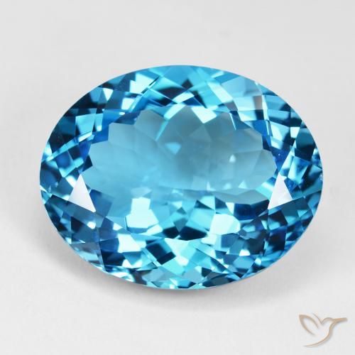 35.58ct Natural Azul Suíço Topázio, oval, VVS