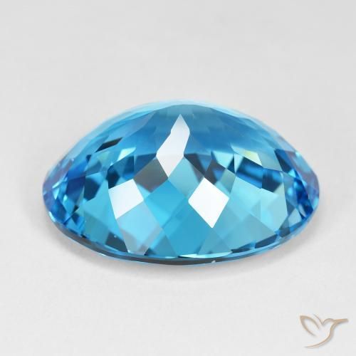 Topázio Azul Suíço Natural 35.58ct, oval, VVS