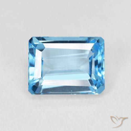 2.31ct Natural Azul Suíço Topázio, Corte Esmeralda, VVS