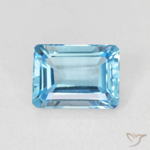 1.88ct Natural Azul Suíço Topázio, Corte Esmeralda, VVS