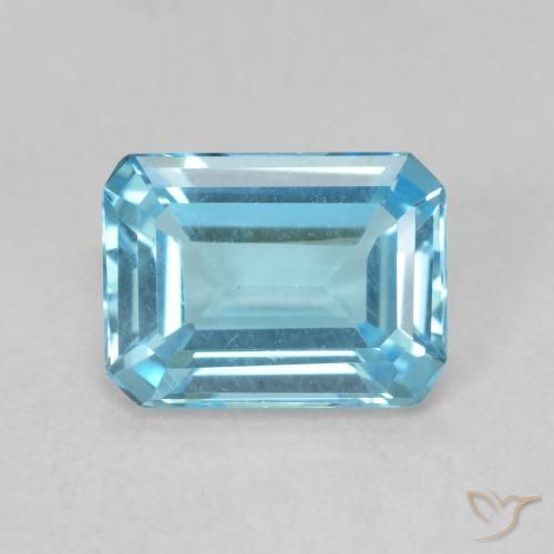 1.90ct Natural Azul Suíço Topázio, Corte Esmeralda, VVS-VS