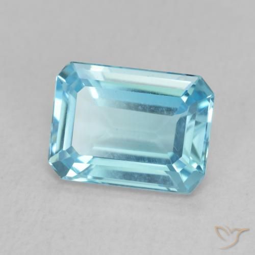 Topázio Azul Suíço Natural 1.90ct, Corte Octógono / Esmeralda, VVS-VS