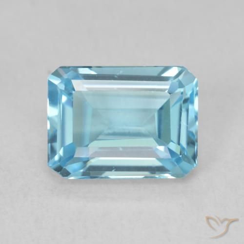 2.07ct Natural Azul Suíço Topázio, Corte Esmeralda, VS