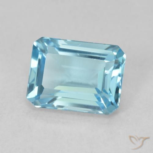Topázio Azul Suíço Natural 2.07ct, Corte Octógono / Esmeralda, VS
