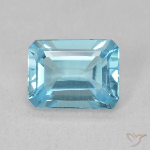 1.90ct Natural Azul Suíço Topázio, Corte Esmeralda, VVS